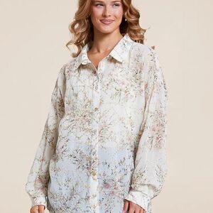 Daytrip Floral Embroidered Chiffon Blouse